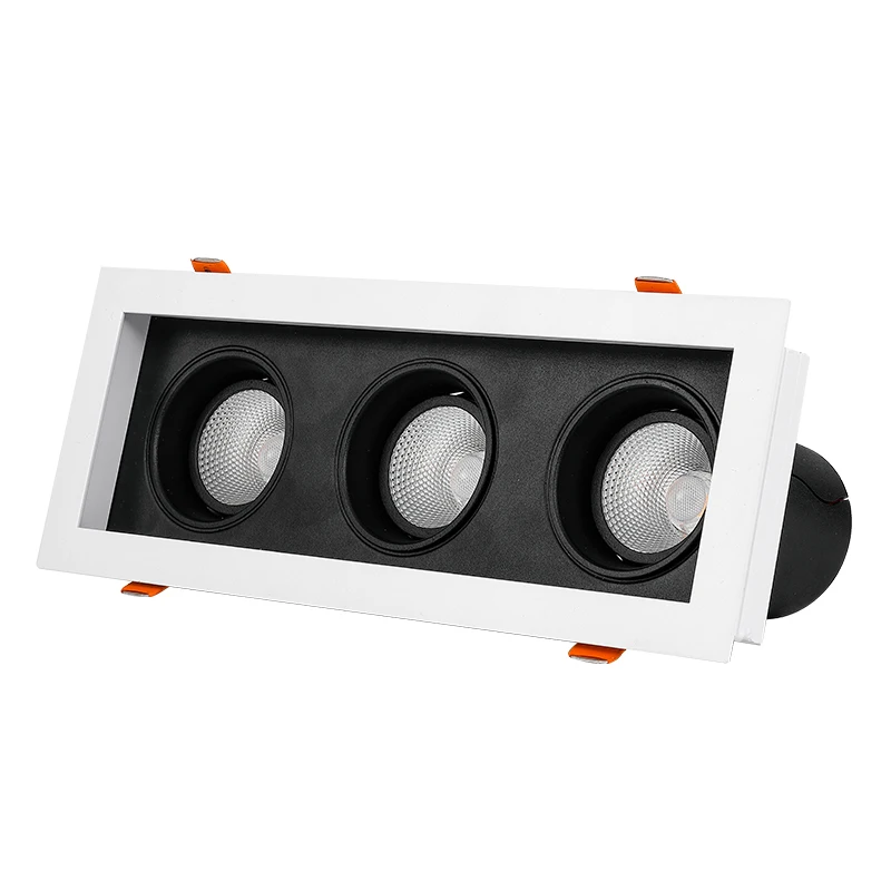 

SCON AC110-240V LED Recessed ceiling grille lamp 21W/36W COB CREE three head Downlight Ra>93 3500k moon white Supermarket light