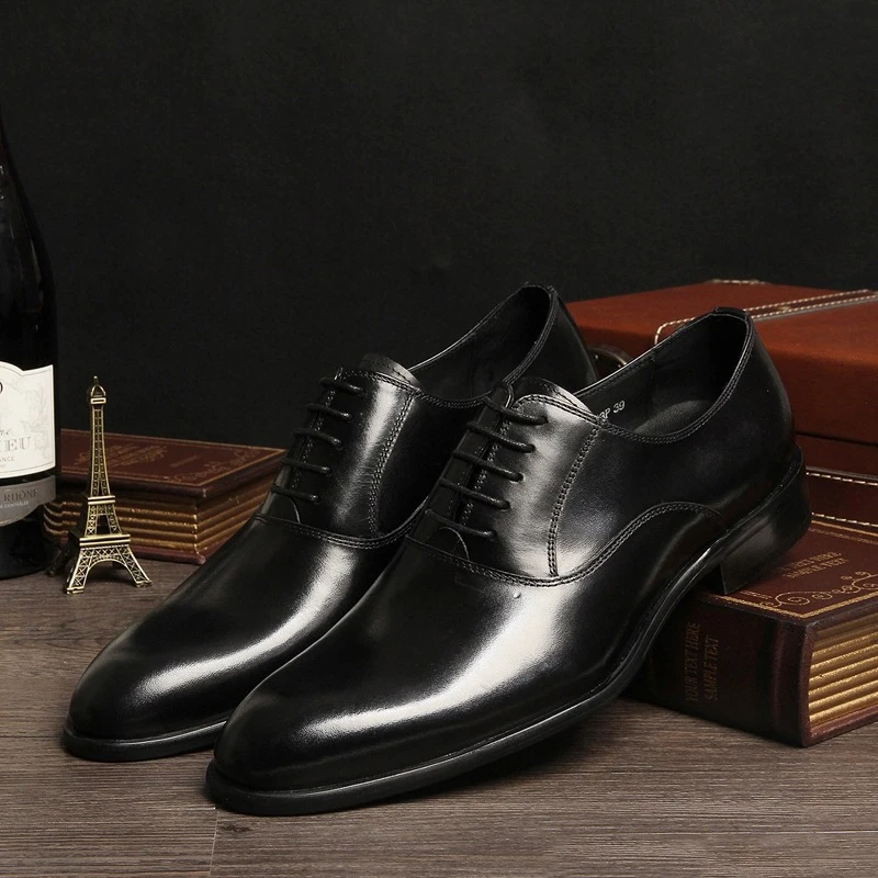 

MYCORON The New Listing Men Dress Shoes Genuine Leather Boots Lace-Up Wedding Business Office Shoes Erkek Ayakkabi Deri