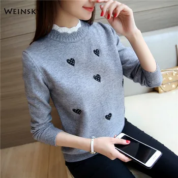 

Women Knitted Sweater And Pullovers Korean Fashion Style Sweaters Winter And Autumn 2019 New Sweater
