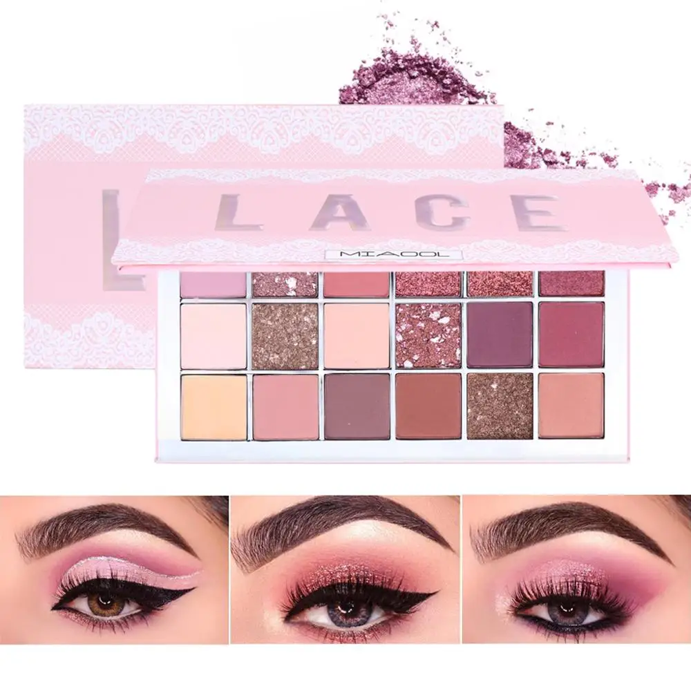 

MIAOOL Sexy 18 Colors Shimmer Warm Gradient Pink Desert Rose Waterproof Makeup Eyeshadow Palette Matte Smokey Eyeshadow Cosmetic
