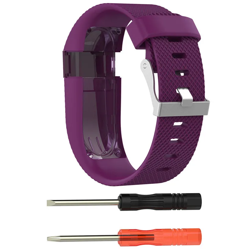 Сменный силиконовый ремешок резиновый ремешок браслет для Fitbit Charge HR Прямая поставка заводская цена - Цвет: Purple