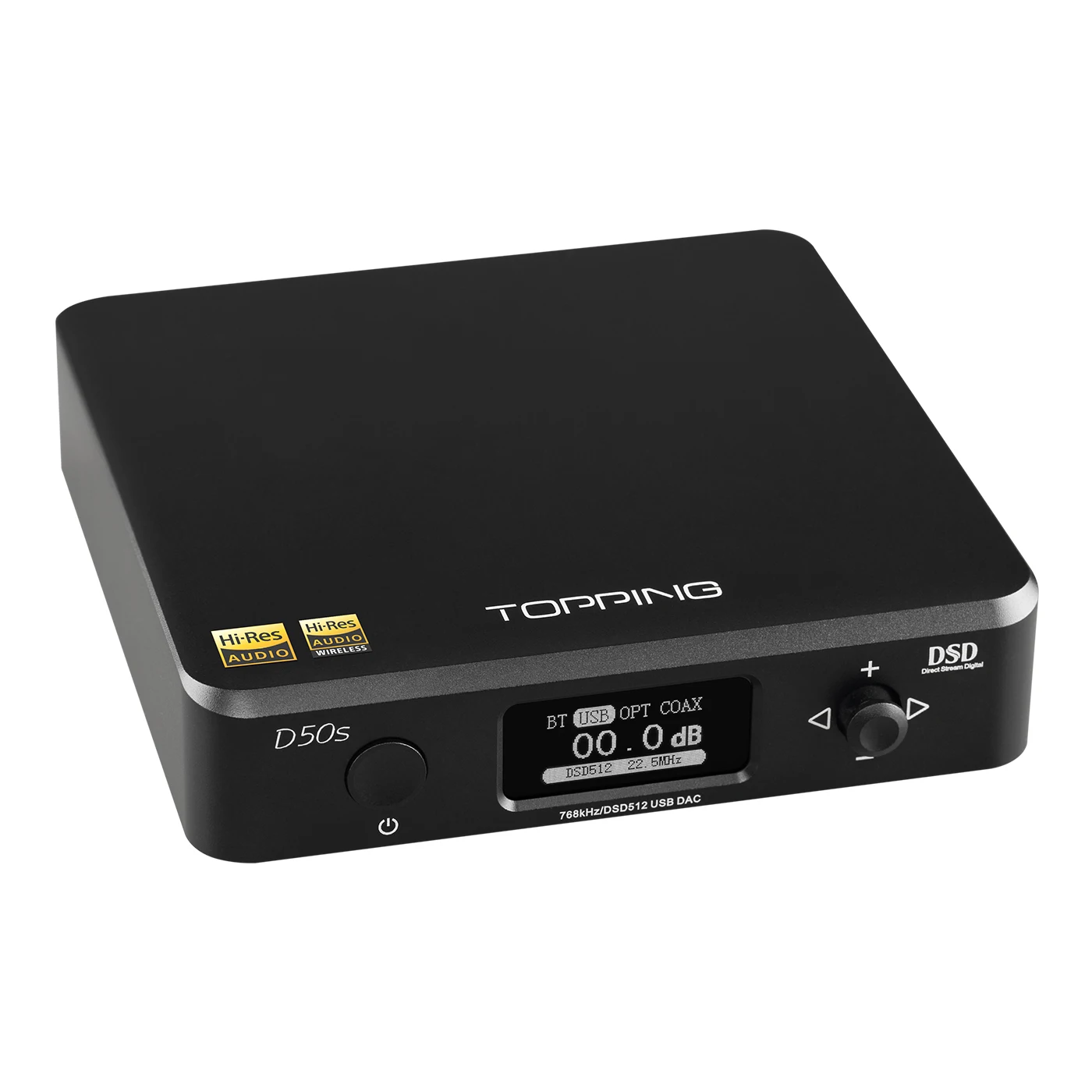 Топпинг D50S Bluetooth DAC ES9038Q2M мини аудио декодирование USB DAC XMOS XU208 DSD512 32 бит/768 кГц OPA1612 USB/OPT/коаксиальный вход - Цвет: Черный