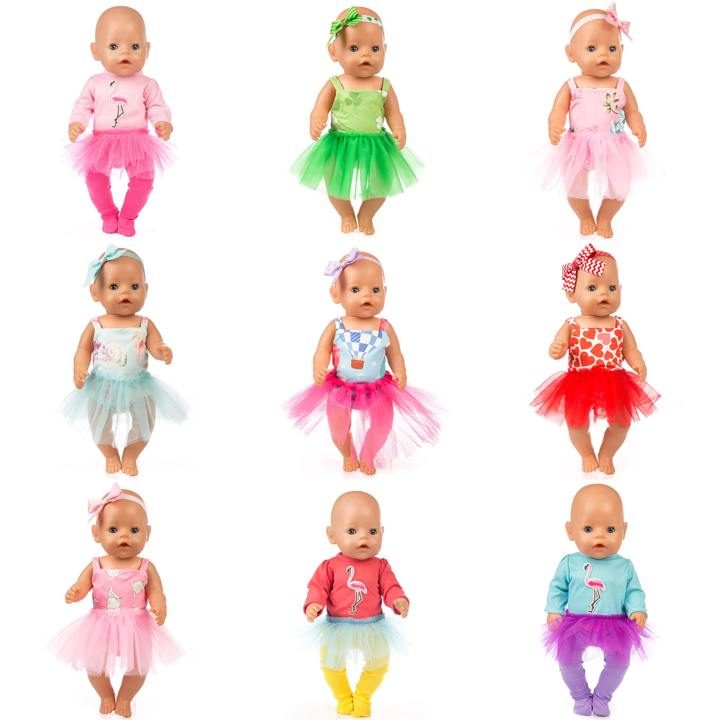 

New Doll Clothes Wear Fit For 43cm Zapf Baby Doll, 17Inch Born Dolls Accessories.