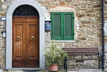 

Laeacco Stone House Arch Door Window Scenic Photography Backdrops Vinyl Photo Backdrop Custom Backgrounds Props For Photo Studio