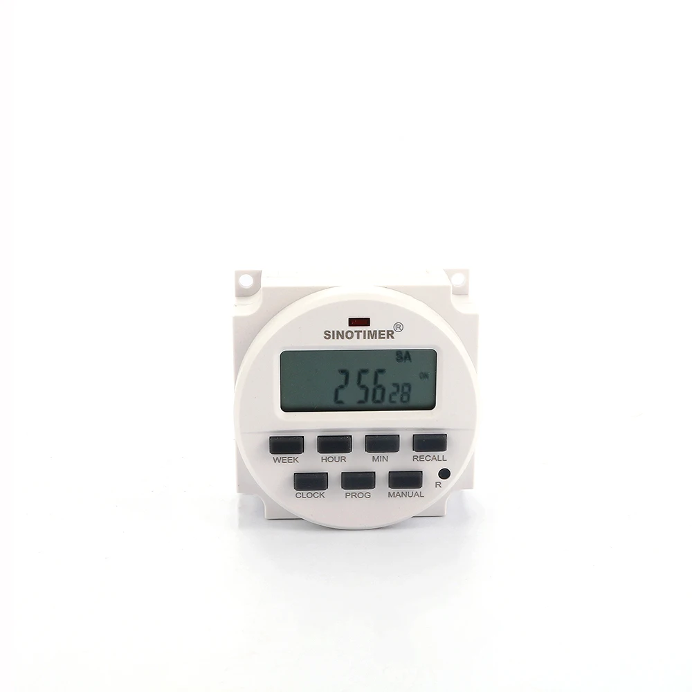 

1pc AC White 220V LCD Plastic Metal Digital Timer Practical Programmable Days Timer Changeover Switch Clock Display Countdown
