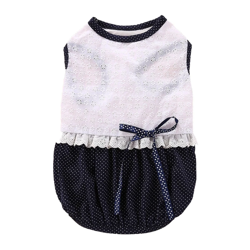 

Summer Chihuahua Pug Yorkie Clothing Pet Bowknot Cotton Dress Clothes For Small Dogs Girls Soft Skirt