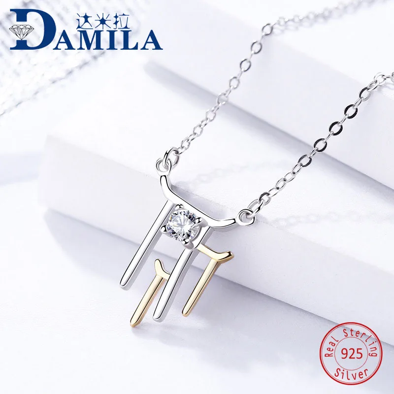 

Original design choker 925 Sterling Silver pendant necklace Fashion silver choker jewelry necklaces for women girls