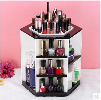 

Chinese 360-degree revolving cosmetics box desk dresser with a lipstick cosmetic box