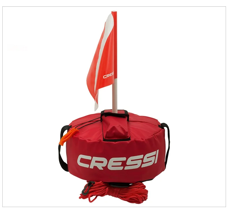 

Cressi Scuba Diving TONDA BUOY 20M LINE 3 POCKETS SAFETY WHISTLE