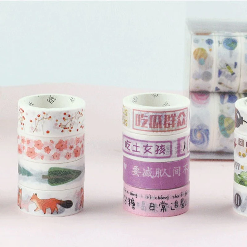 

8 Pcs/pack Forest Fruits Space Washi Tape Set DIY Scrapbooking Sticker Label Masking Tape School Office Supply