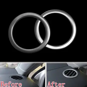 

BBQ@FUKA 2Pcs Interior Chrome Air Vent Outlet Ring Cover Trim Car Styling Sticker Fit For VW Sagitar Jetta MK6 15-16