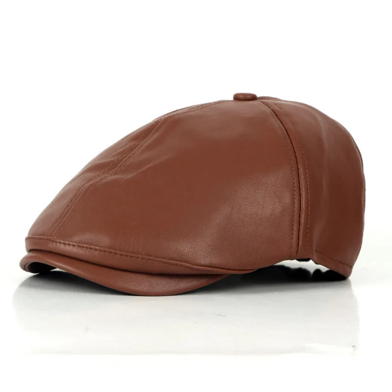 

2019 New Solid Color Hat PU Berets Children Newsboy Hats Octagonal Cap Boy Caps Girls For Spring And Autumn British Style Of Hat