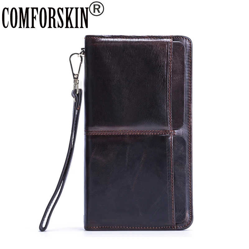 

COMFORSKIN Brand Men Clutch Wallets Newest 100% Premium Genuine Leather Large Capacity Retro Men Purses 2018 Carteira Masculina