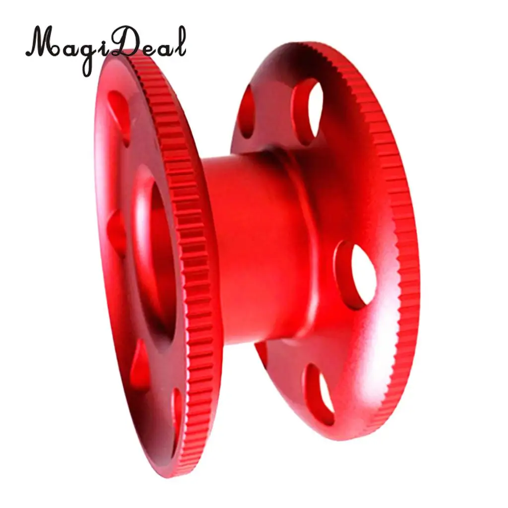 MagiDeal Aluminum Alloy Scuba Diving Compact Finger Spool Reel Guide Line Spool Red