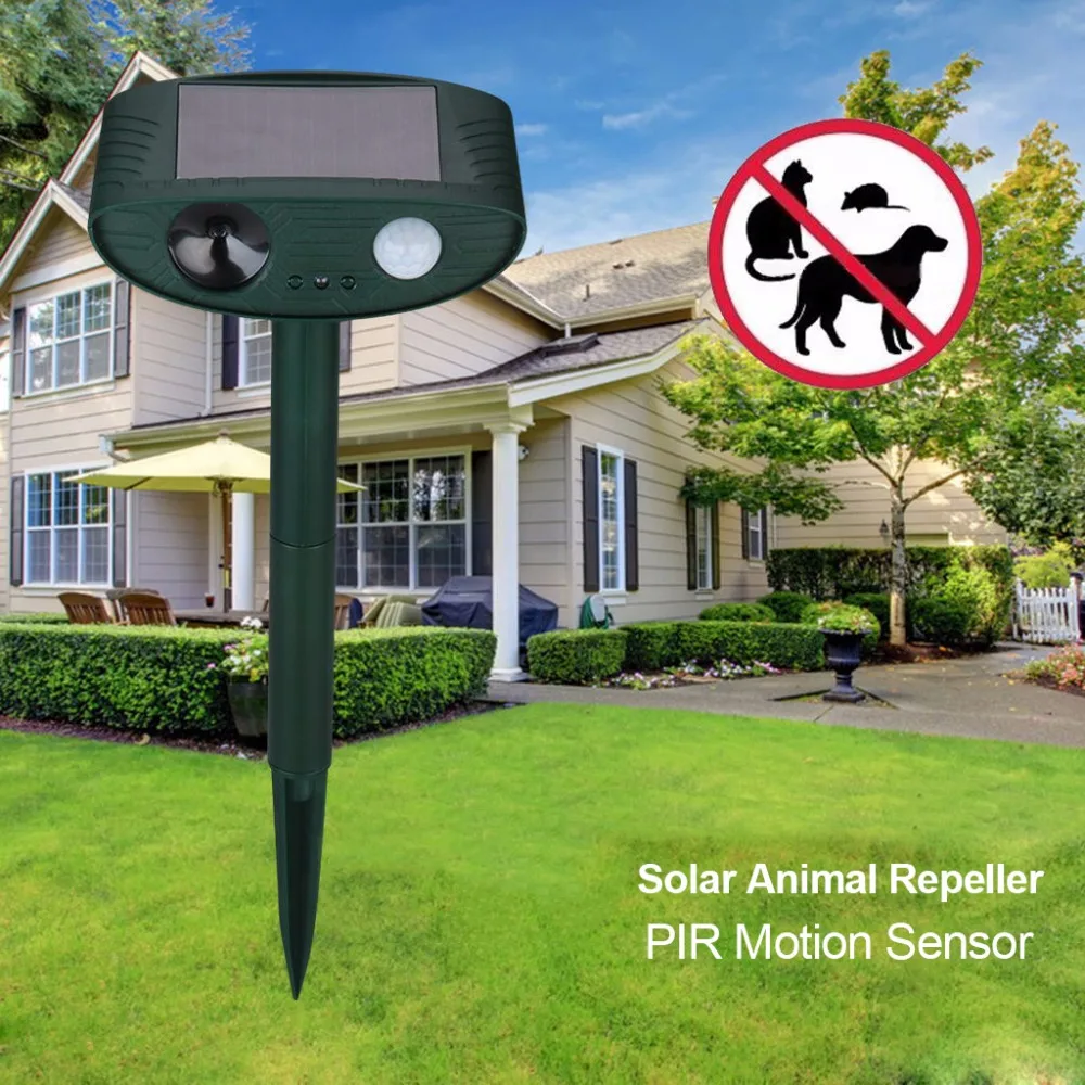 Buy PIR Ultrasonic Solar Dog Cat Mice Repeller