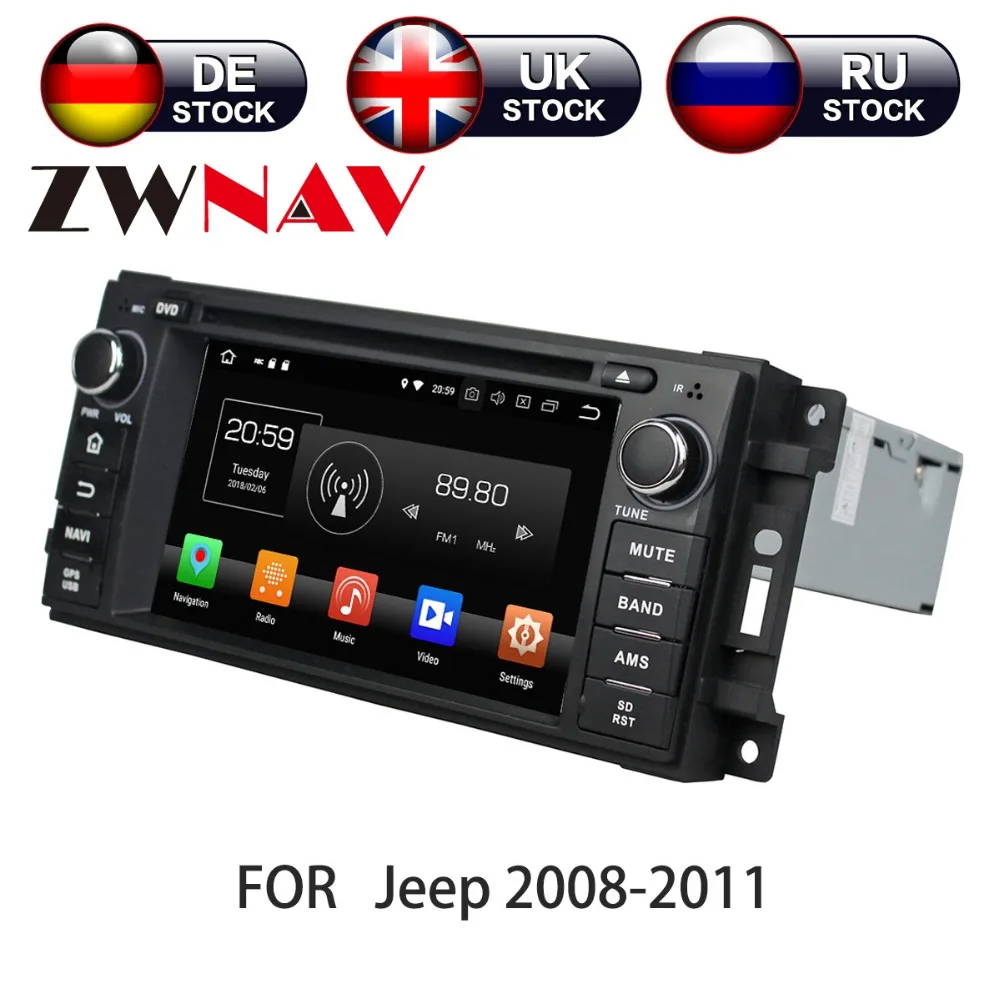 

Android 8.0 Car DVD player GPS navigation radio Stereo for Jeep Grand Cherokee Compass Wrangler 2010 UNIT auto multimedia