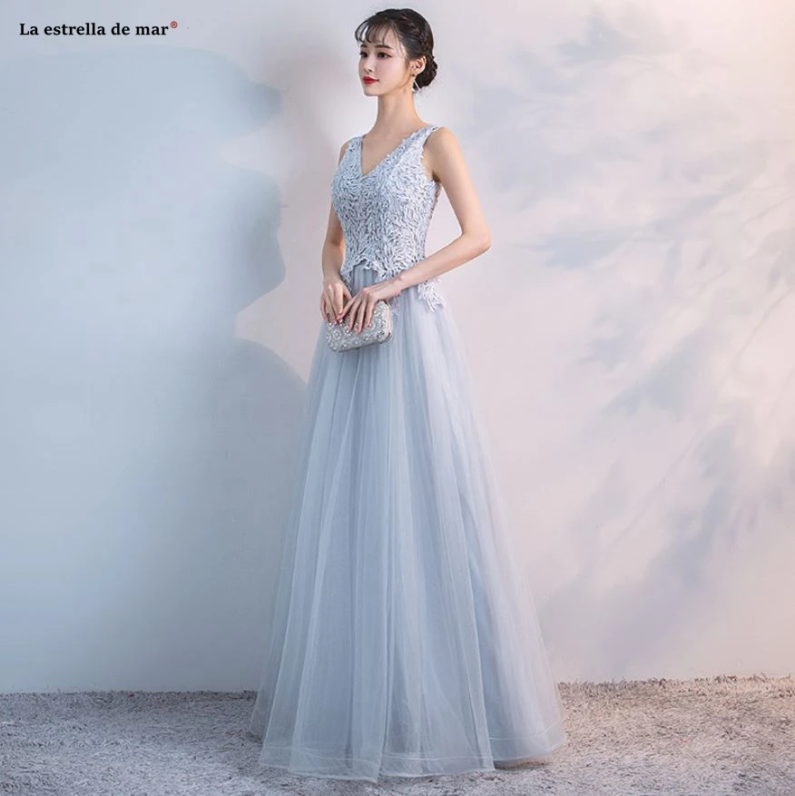 Vestido boda mujer invitada2021 Новое сексуальное платье подружки невесты из тюля с v образным