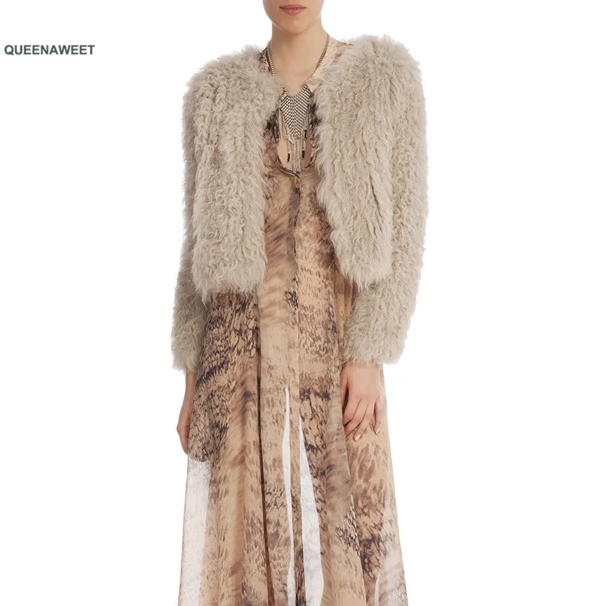 

2019 New real Sheep Fur coat Women full pelt Sheep Fur Jacket winter fur coat customized plus Size Free Shipping