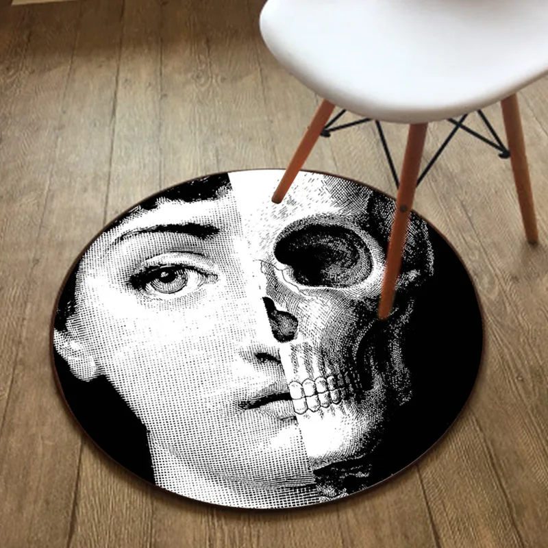 

High-Quality Fornasetti Round area Rugs and Carpets For Living Room Carpet Doormat Bedroom computer chair Tapete Yoga Floor Mat
