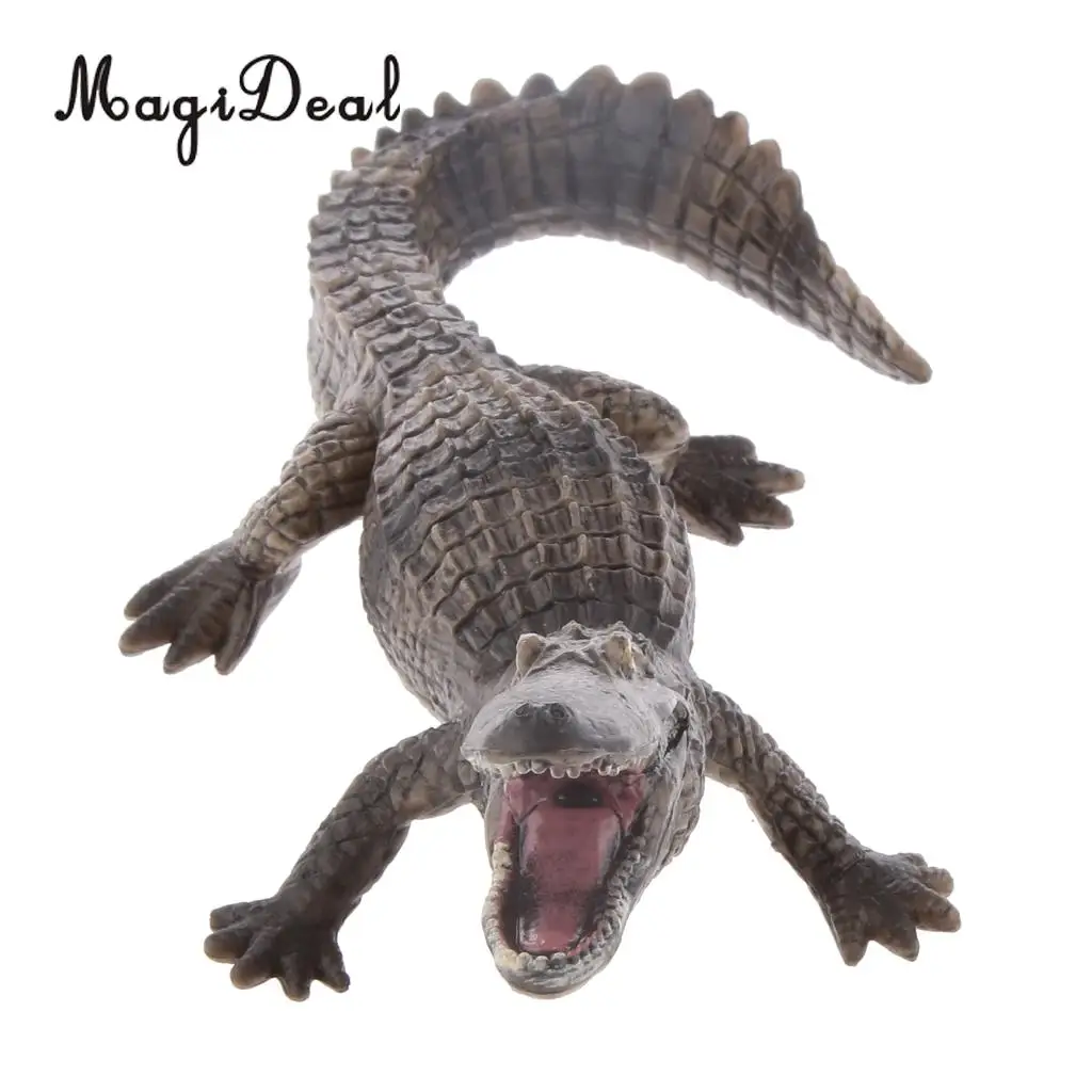 MagiDeal 1Pc Realistic Reptile Crocodile Zoo Model Action Figure Decorative Collectibles for Home Room Office Decor Kids Boy Toy