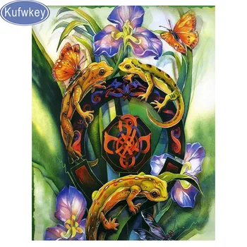 

Diamond mosaic full square diamond embroidery Gecko lizard diy diamond painting animal crystal cross stitch sets home decorative