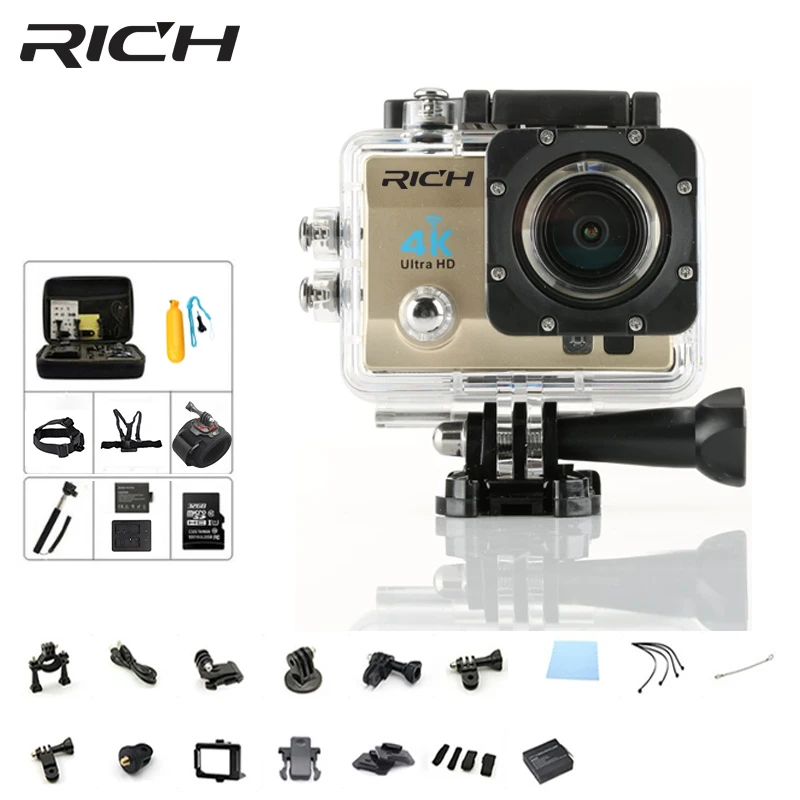 

RICH 4K Action Cameras Ultra HD 1080P WiFi 2.0" pro 170D go Underwater Waterproof Helmet Video Recording Camera Sports Cam dv