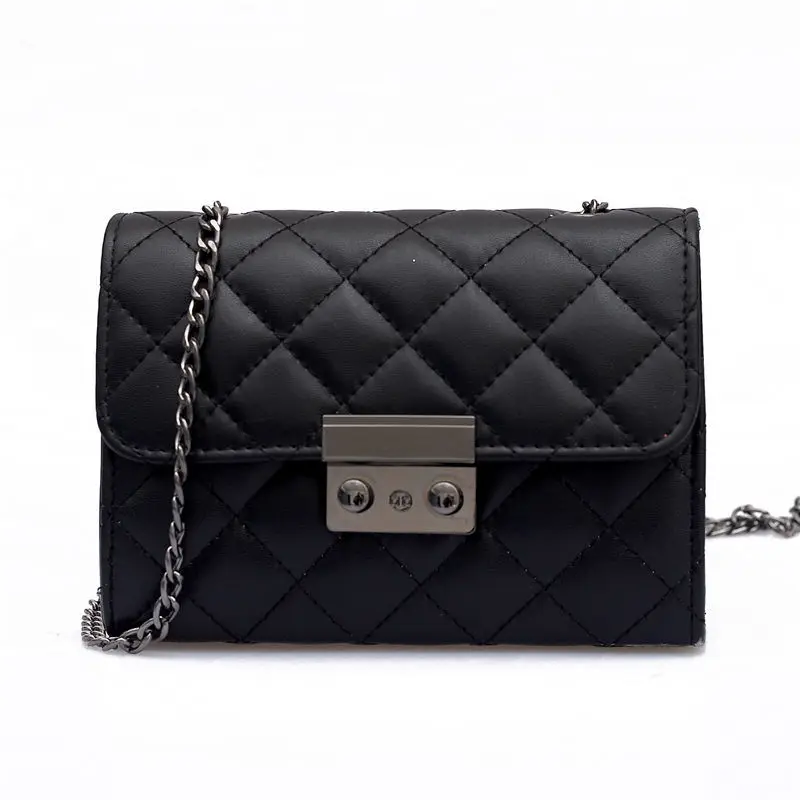 

New Women's Bag Fashion rhombic Chain Bag Wild Messenger Small Square Bag Ladies Shoulder Bags Black Red Gray Factory Price