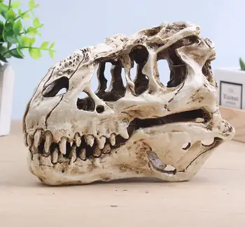 

wholesale 15cm white resin skull split tyrannosaurus head mannequin, reference skull model, artistic bust,landscaping M01011