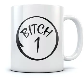 

Bitch 1 Coffee Mug BFF Matching Funny Tea Cup Best Friends Day Gift Cool Mug