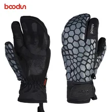 Мужские лыжные перчатки BOODUN, женские перчатки для сенсорного экрана, сохраняющие тепло, нескользящие перчатки для сноуборда, снега, снегохода, кемпинга, верховой езды, перчатки с подогревом