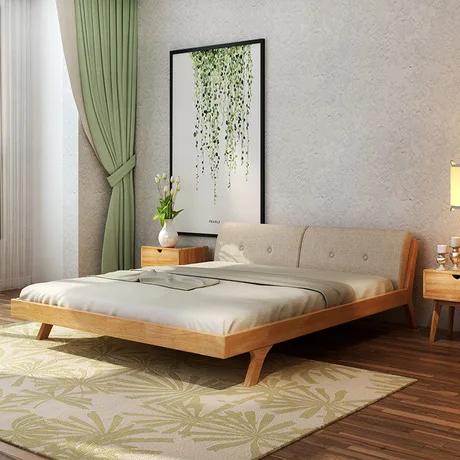 Us 14719 99 8 Off Home Bed Bedroom Furniture Home Furniture Nordic Simple Modern Solid Wood Bed 1 5m 1 8m Double Bed With Mattress High End Beds In