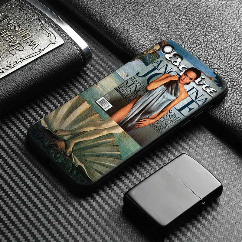 

Angelina jolie Painting Collages fun Art Tpu Soft Silicone Phone Case Cover Shell For Apple IPhone 5 5s SE 6 6s 7 8 Plus X 10