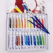 24 Uds tubo profesional pinturas de arte al óleo para artistas lienzo pigmento suministros de arte dibujo 12ML 24 colores gratis para 3 pinceles