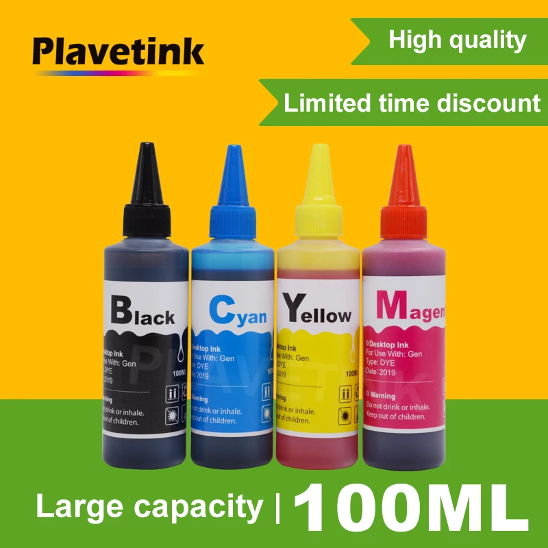 Универсальный Набор для заправки чернил Plavetink 4 цвета HP 122 XL Deskjet 3000 3052A 3054 3540 D1000 Envy