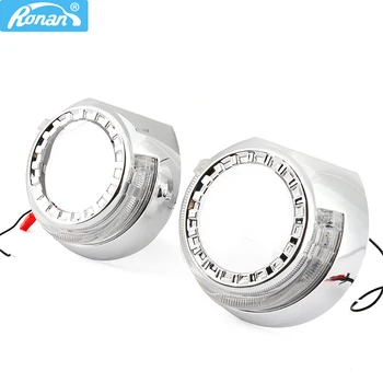 

Ronan 3.0 LED optical angel eyes iris 2.0 shroud for Koito Q5 Hella Bi xenon projector lens car headlights mask Automobile cover