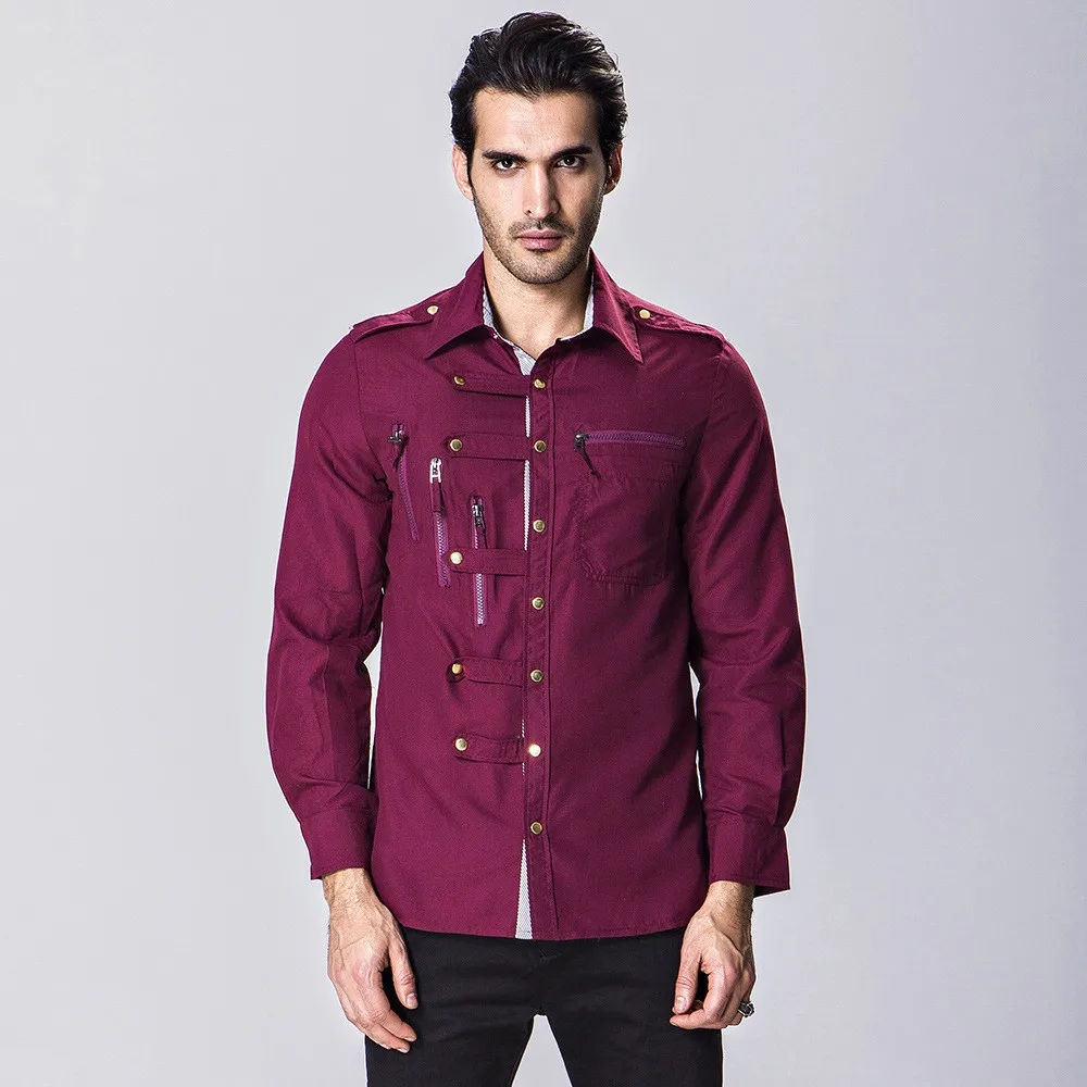 Brand New font b Men s b font Casual font b Shirt b font Social Button