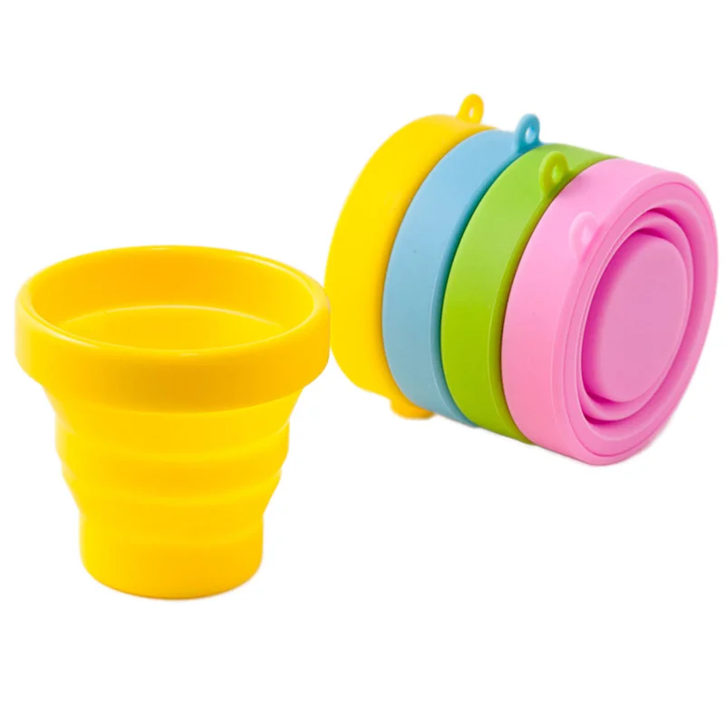 

NEW Portable Silicone Retractable Folding Cup with Lid Outdoor Telescopic Collapsible Drinking Cup Travel Camping water cup