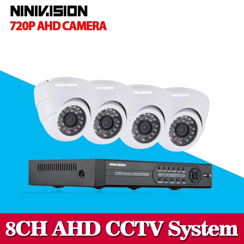 8CH 1MP HD AHD CCTV Camera 720P 24 Leds Day Night Vision Outdoor/Indoor Security Camera System Home Surveillance Kits no HDD Wholesale Security & Protection