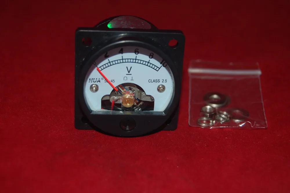 DC 0-10 В Аналоговый вольтметр аналоговый измеритель напряжения панели SO45 панель выреза диаметр.: 45 мм непосредственно подключить