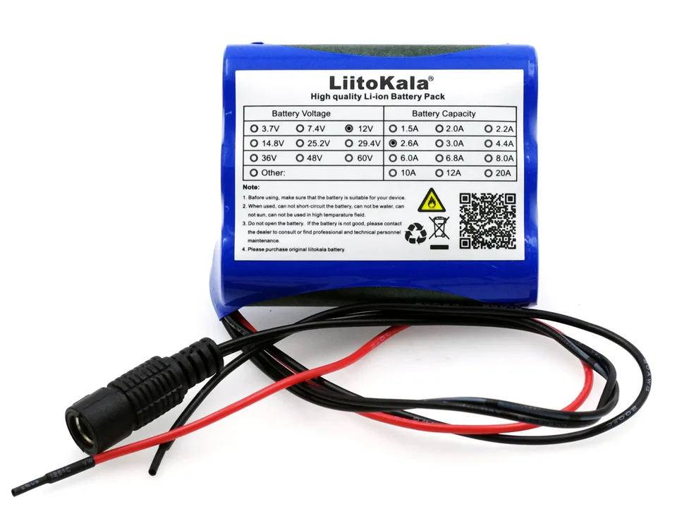 Liitokala 12V 2600mAh литий-ионный аккумулятор 12,6 V 2.6A до 11,1 V CCTV Камера аккумуляторная батарея 18650 батареи