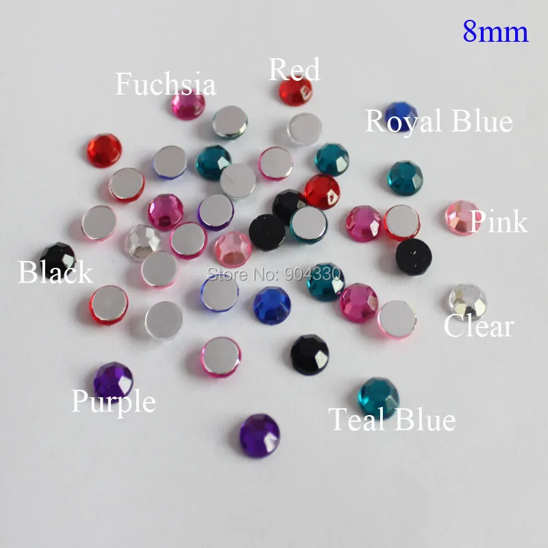 

Free Shipping LANZZAY 1000pcs 8MM Round Acrylic Diamond Flatback Rhinestone Scrapbook DIY Craft Jewelry Garment Decoration