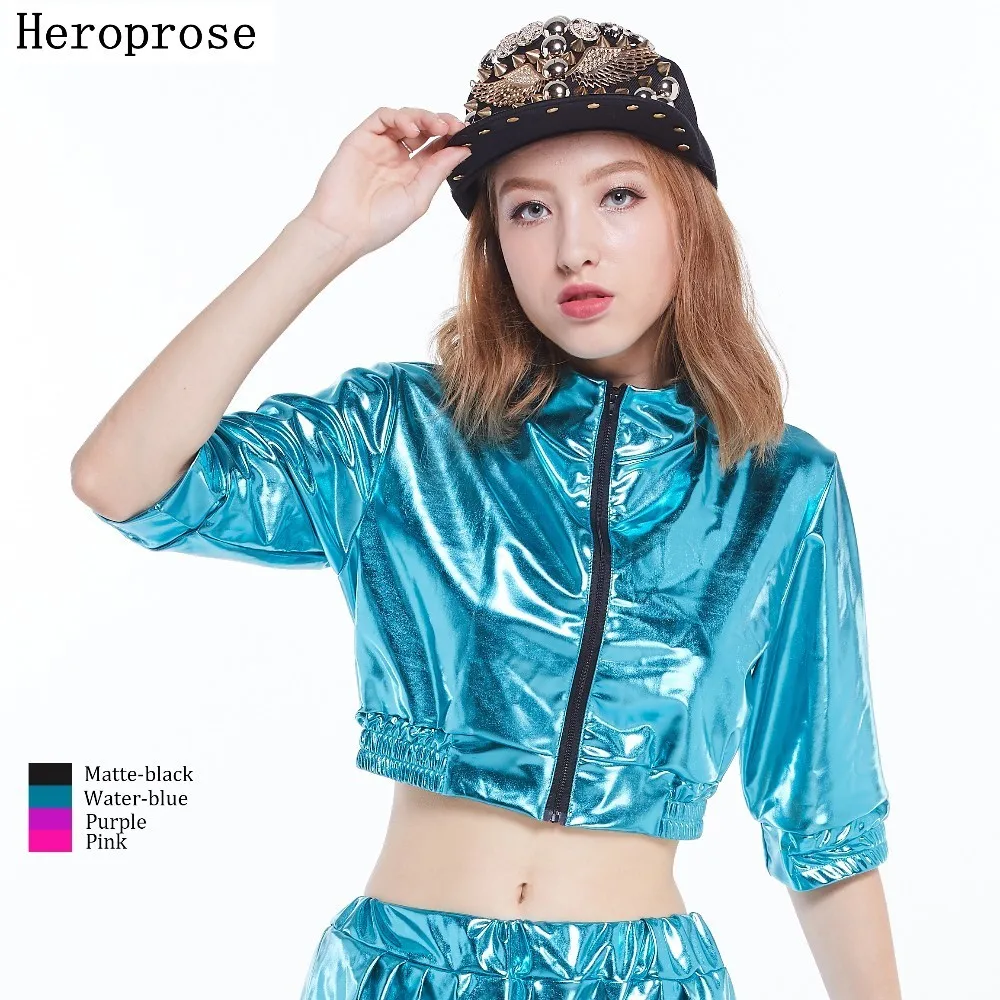 Куртка Heroprose Женская ультра короткая Модный уличный топ в стиле джаз хип хоп для