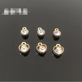 

(100pcs/lot) Birthstone charms 9mm Acrylic gold pendant for Diy Personalized Necklace Jewelry Accessories