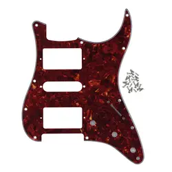 Новая красная Черепаха HSH электрогитара Pickguard Script Plate & Шурупы Для 11 отверстий Strat гитары Части