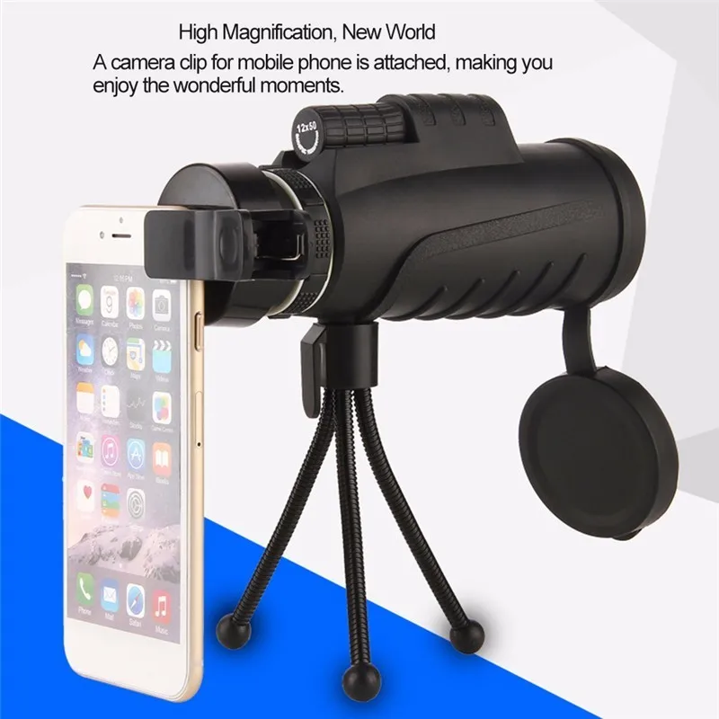 12X50 High-magnification High-definition Dual-focus Monocular Telescope Outdoor Sports Travel Hunting Telescope For Mobile Phone