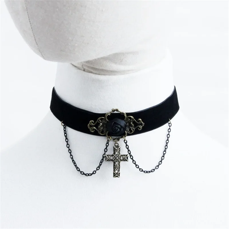 YiYaoFa Cross Necklace Vintage Choker Necklace & Pendant Jesus Necklace for Women Accessories DD-18 - Image 2