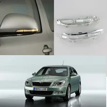Светодиодный зеркало свет для Skoda Octavia A5 A6 2009 2010 2011 2012 2013 автомобилей Stying зеркало заднего вида светодиодный отложным воротником индикатор сигнала свет лампы