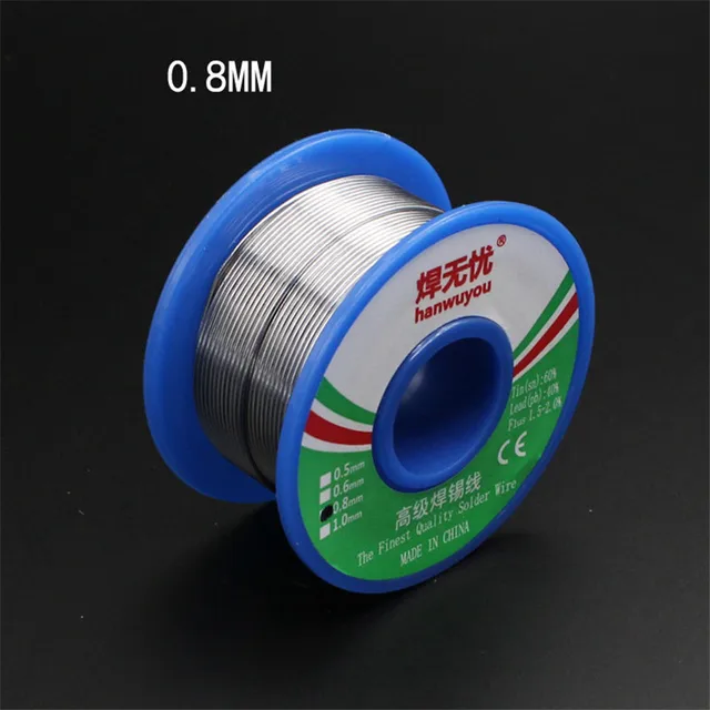 60/40 Rosin Core Tin Lead Solder Wire Soldering Welding Flux 1.5-2.0% Iron Wire Reel 50g 0.8mm