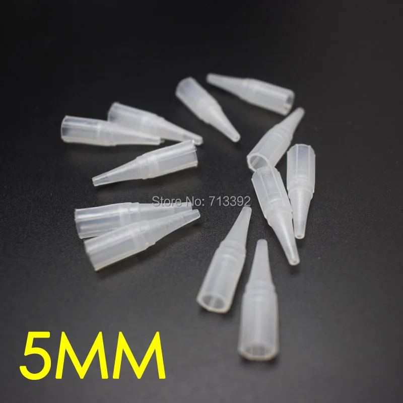 1RT* 200pcs Bulk Plastic Permanent Makeup Machine Eyebrow Tattoo Tips Caps (5MM)