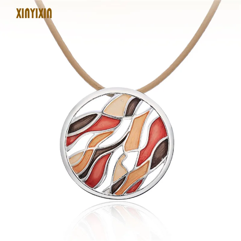 

Vintage Necklace Women Jewelry Retro Bohemian Style Leather Chain Colorful Women Necklaces & Pendants Wedding Kettingen 2018